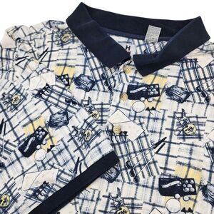 High And‎ Mighty Mens Golf Print Polo Shirt with Geometric Design Size XLT
